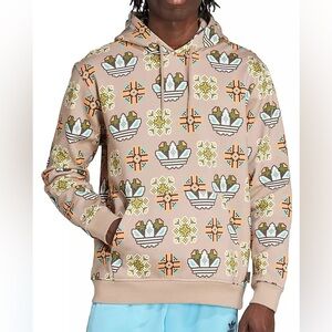 NWT adidas Men's Tile Print Hoodie | Trace Khaki | Size S